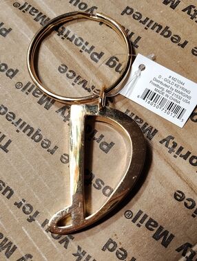 Gold Letter D Keyring